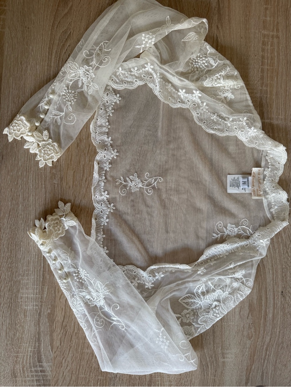 Vtg Jessica McClintock Bridal lace Bolero shrug Y2K